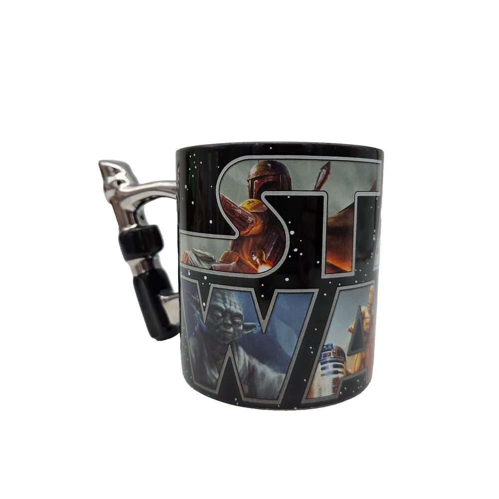 Star Wars Silver Buffalo Ceramic Mug 20 oz Lightsaber Hilt Sculpted Handle
